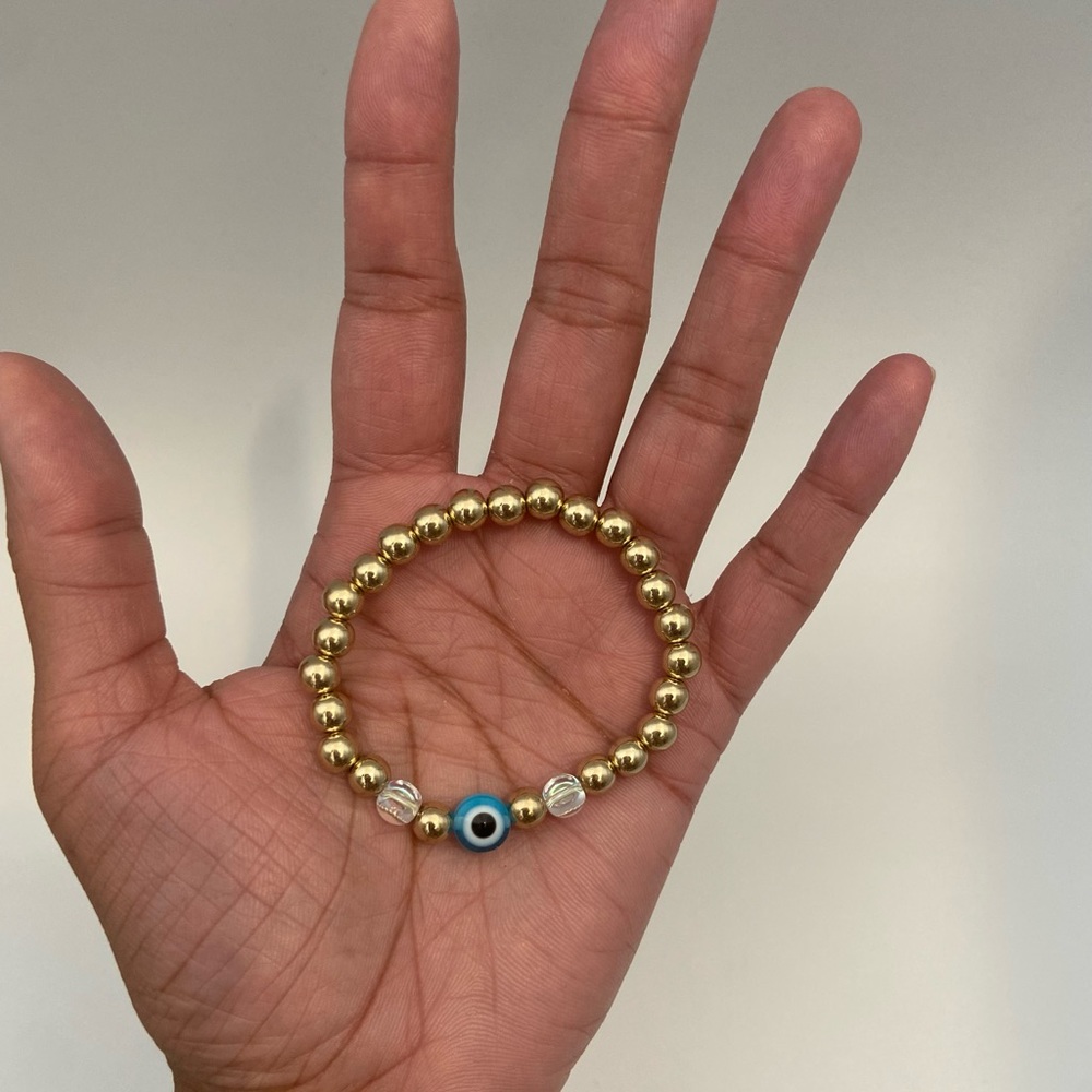 Handmade Trendy Y2K Evil Eye Stretch Bead Bracelet